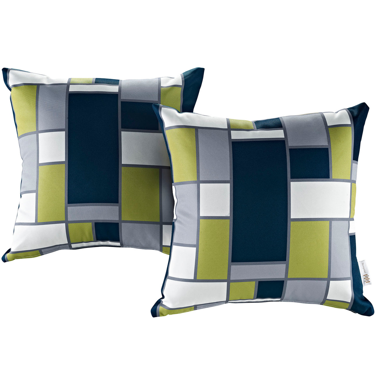 Modway 2 Piece Outdoor Patio Pillow Set, Tile
