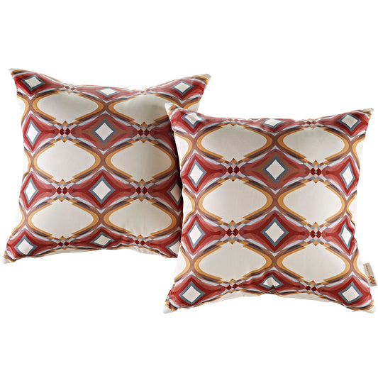 Modway 2 Piece Outdoor Patio Pillow Set, Repeat