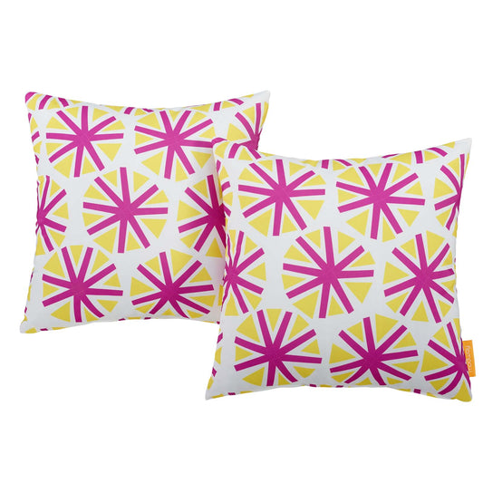 Modway 2 Piece Outdoor Patio Pillow Set, Starburst