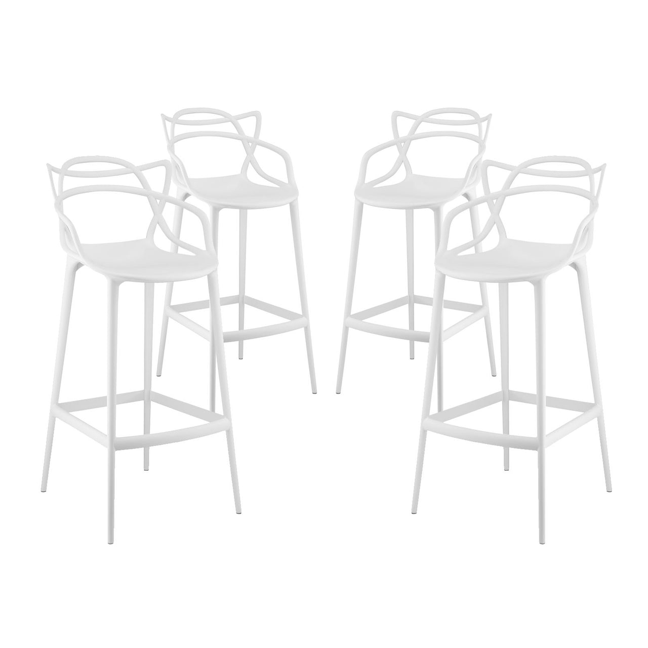 Entangled Bar Stool Set of 4, White
