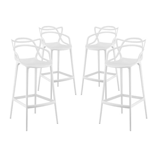 Vine Bar Stool Set of 4, White