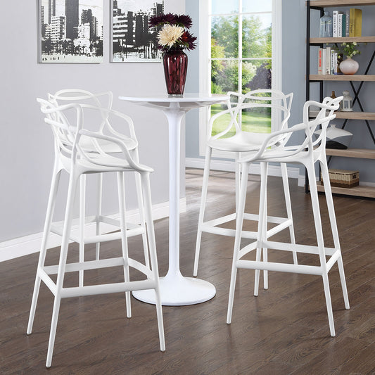Vine Bar Stool Set of 4, White