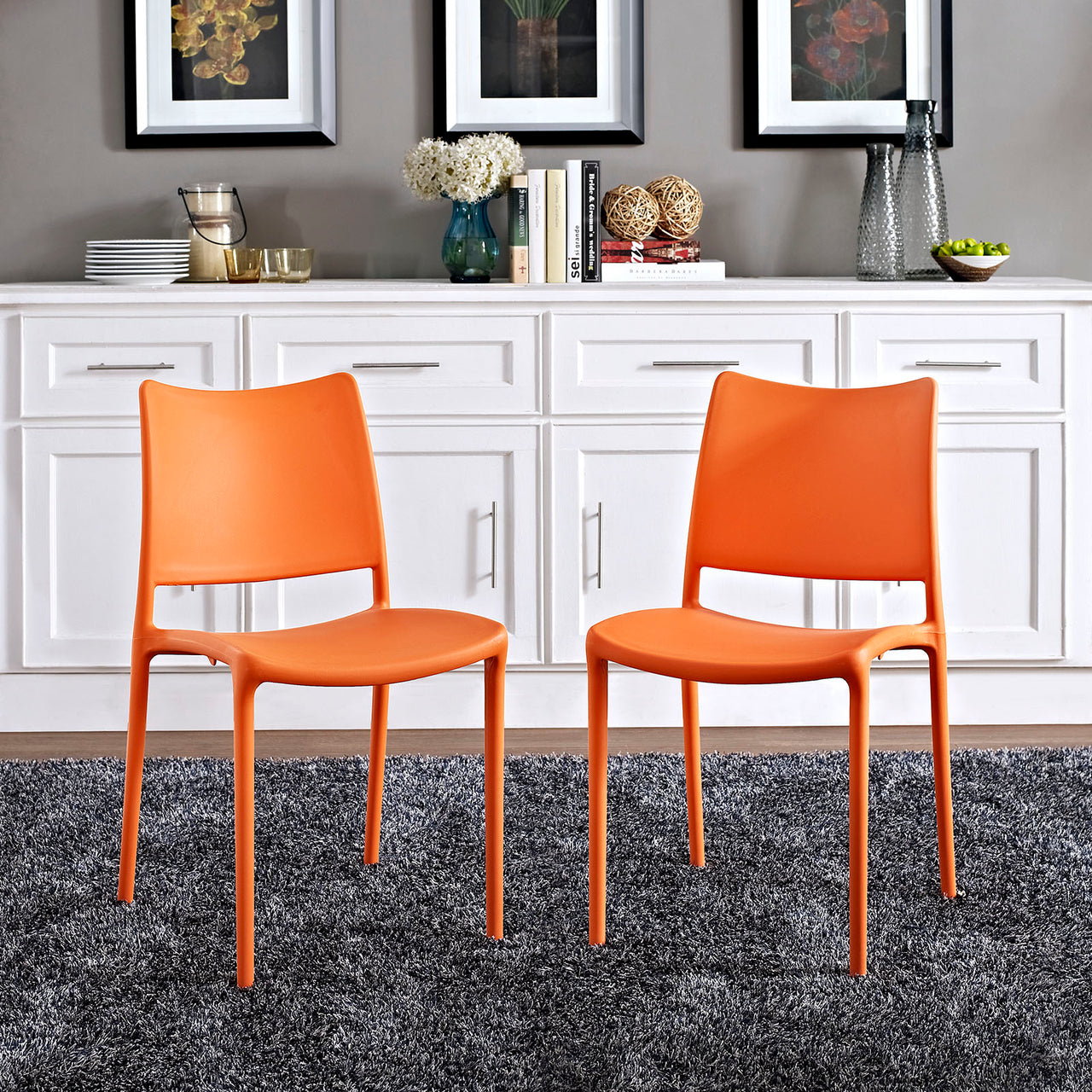 Vibe Indoor | Outdoor Dining Chair Set of 2, Orange
