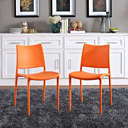 Vibe Indoor | Outdoor Dining Chair Set of 2, Orange