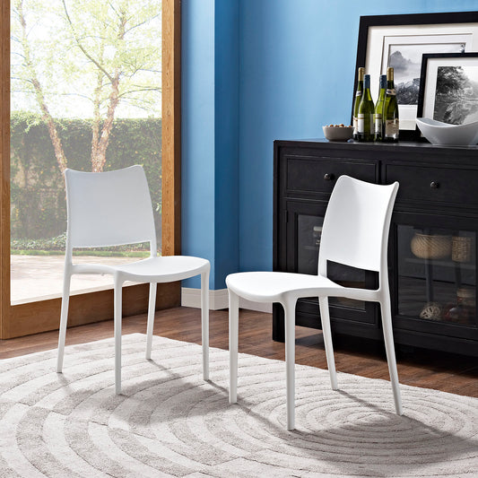 Vibe Indoor | Outdoor Dining Chair Set of 2, White