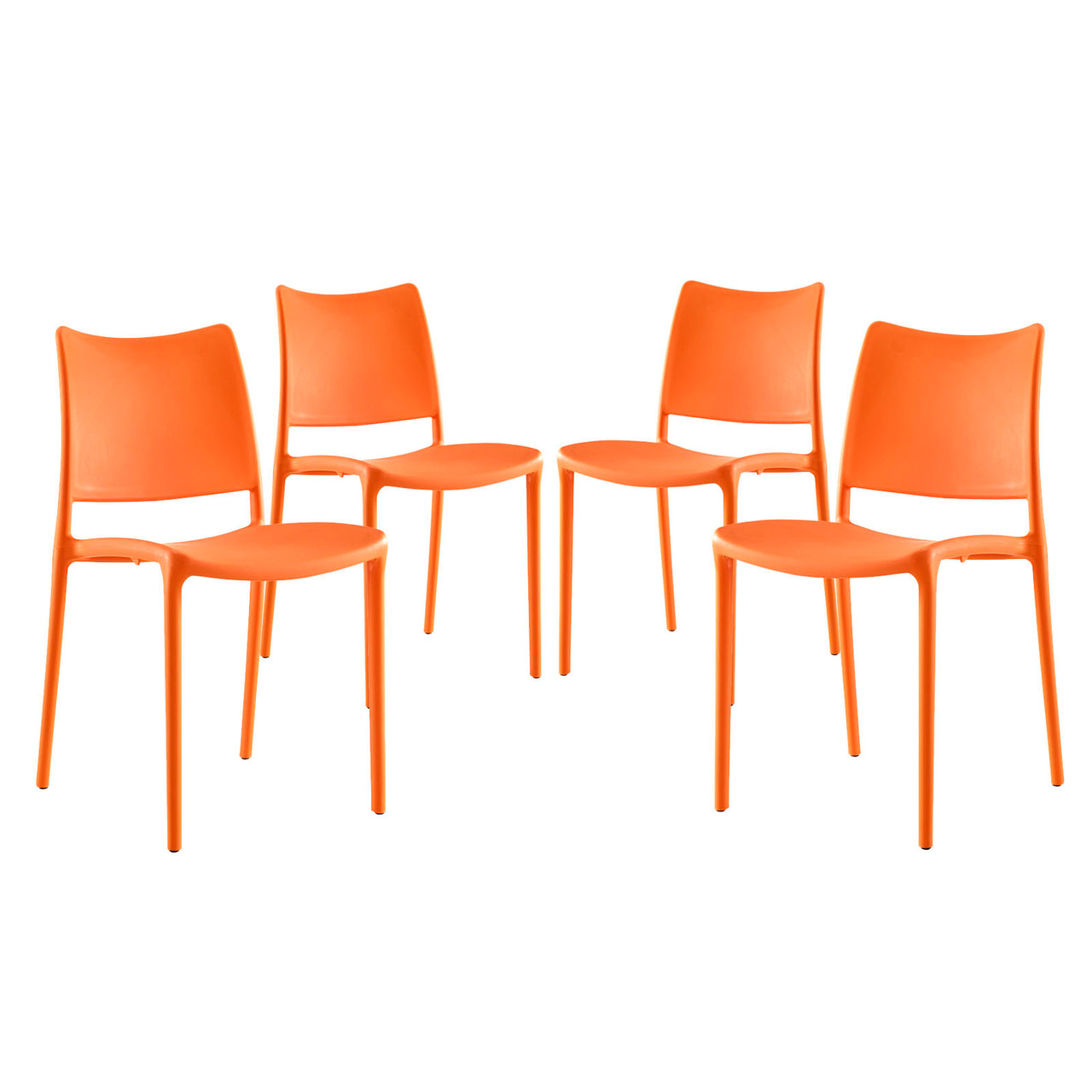 Hipster Dining Side Chair Set of 4, Orange