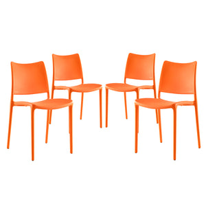 Hipster Dining Side Chair Set of 4, Orange