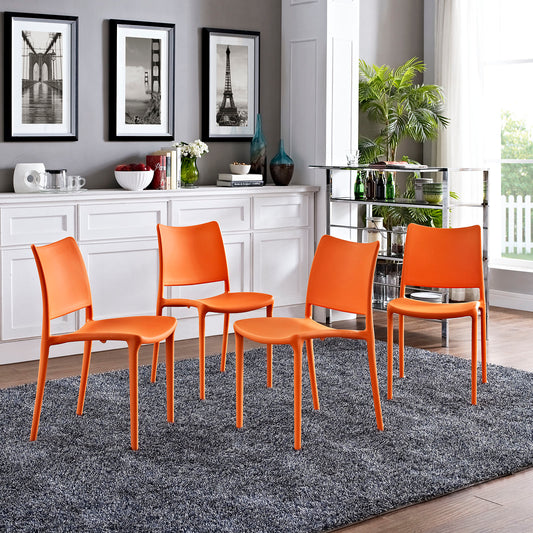 Vibe Indoor | Outdoor Dining Chair Set of 4, Orange