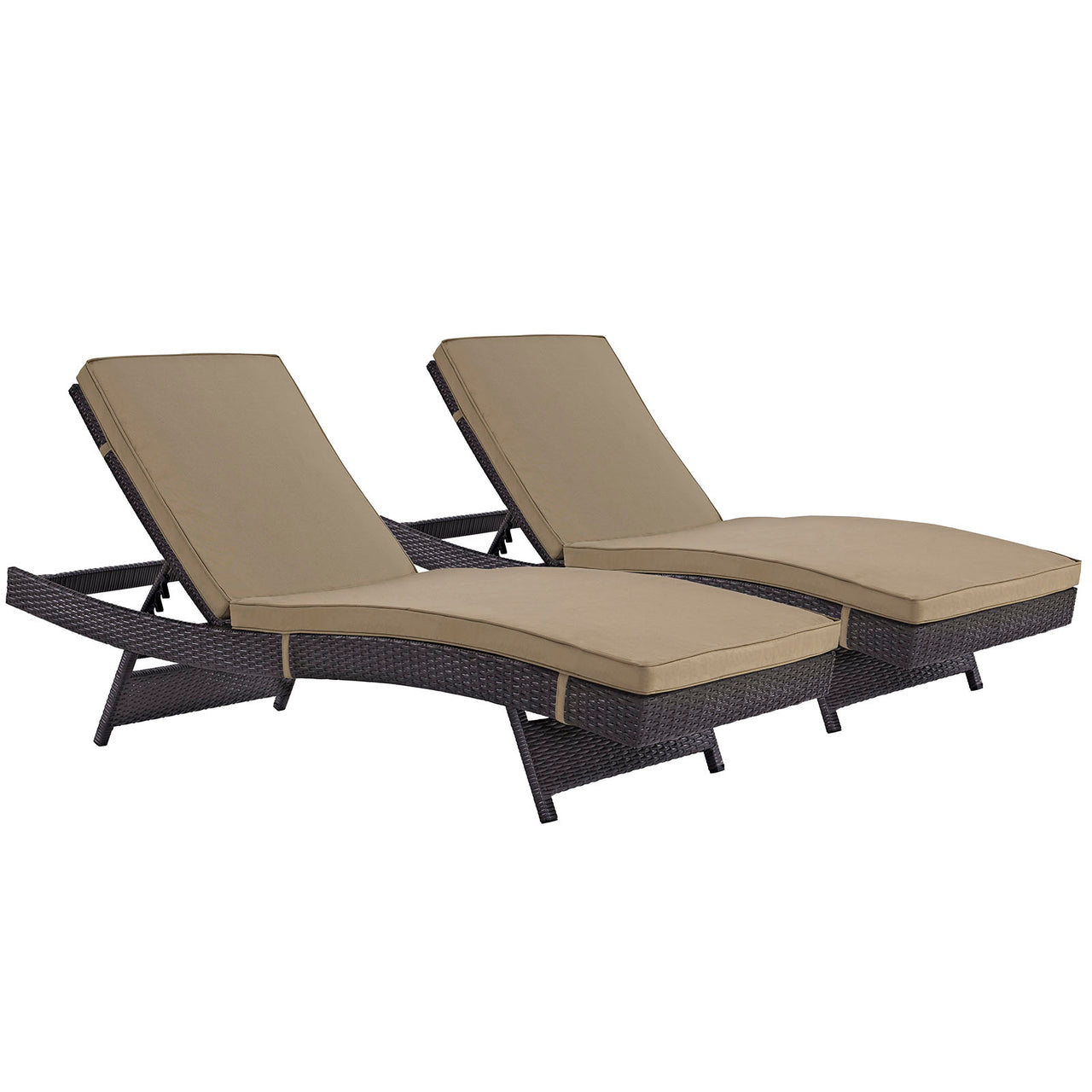 Conversation Alfresco Chaise Set of 2, Espresso & Mocha