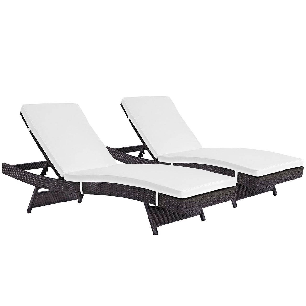 Conversation Alfresco Chaise Set of 2, Espresso & White