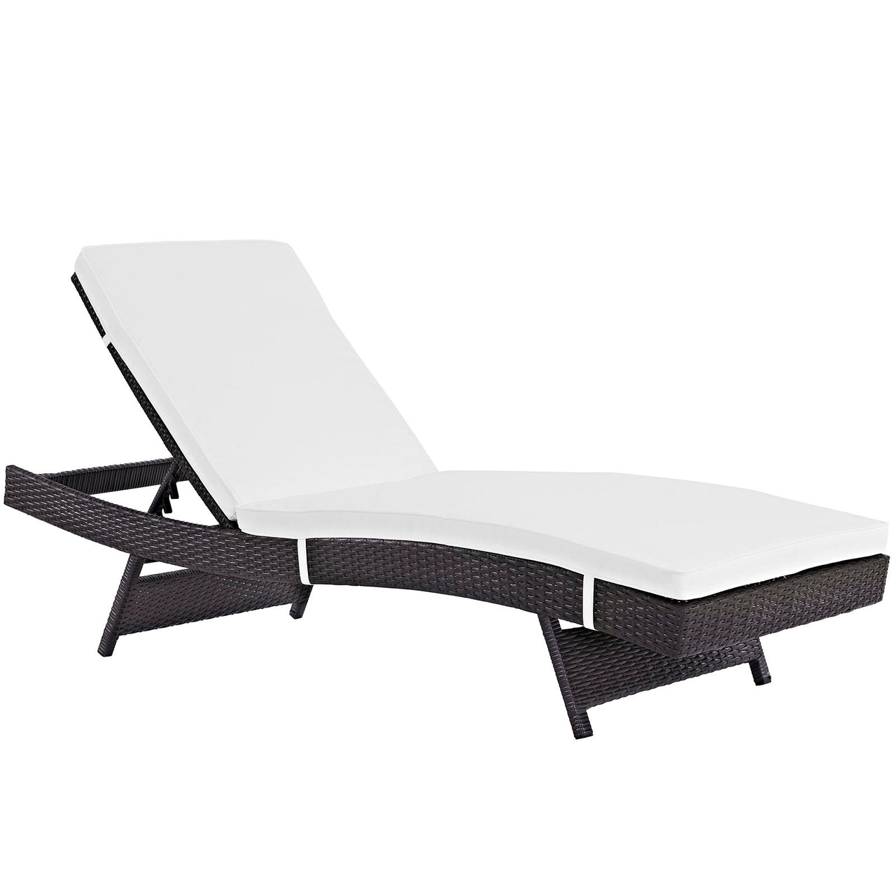 Convene Outdoor Patio Chaise Set of 4, Espresso & White