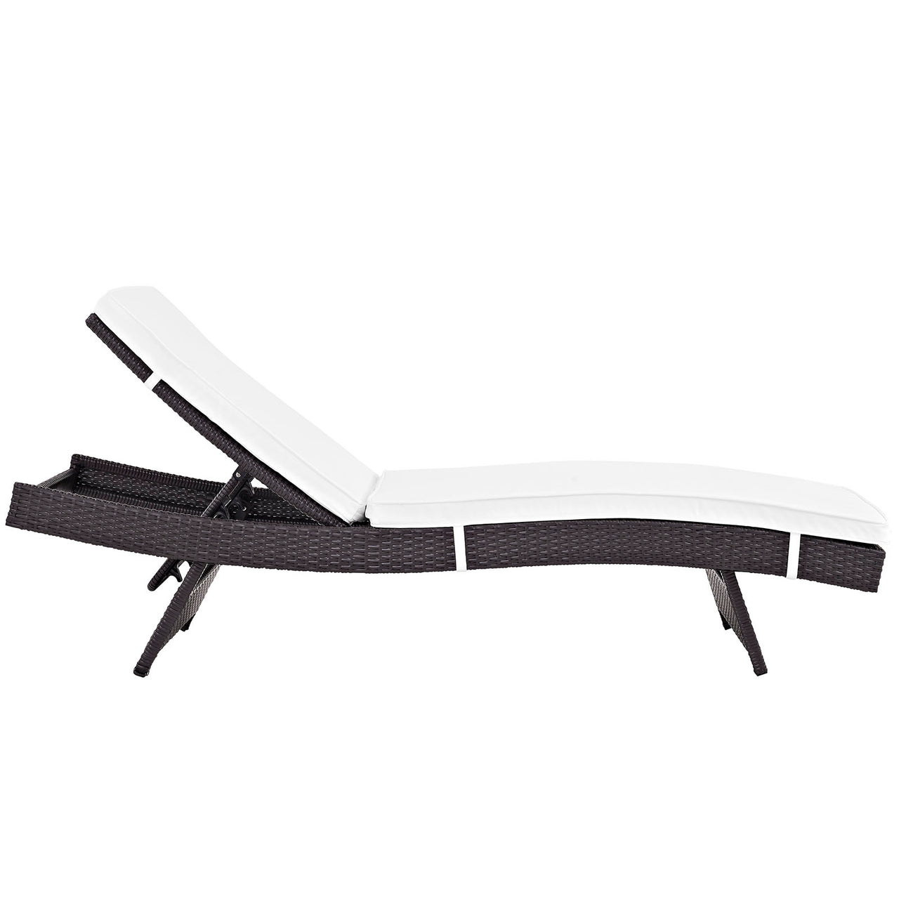 Convene Outdoor Patio Chaise Set of 4, Espresso & White