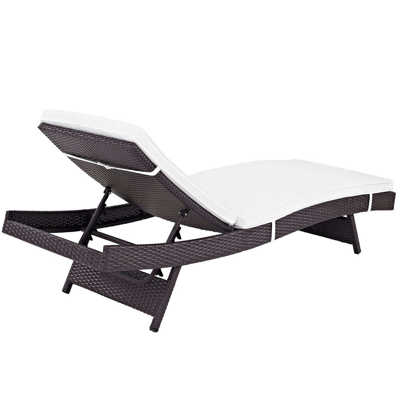 Convene Outdoor Patio Chaise Set of 4, Espresso & White
