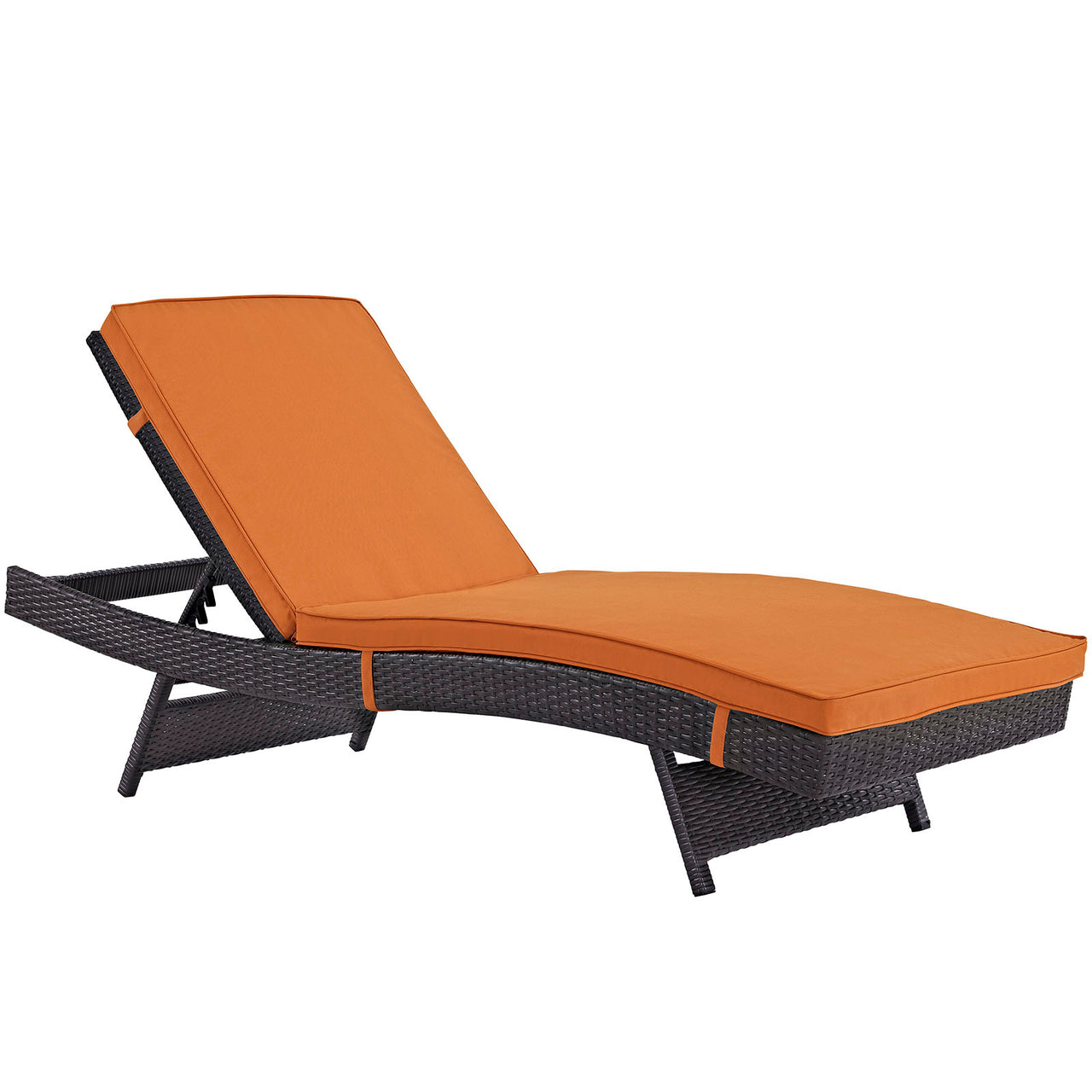 Convene Outdoor Patio Chaise Set of 6, Espresso & Orange