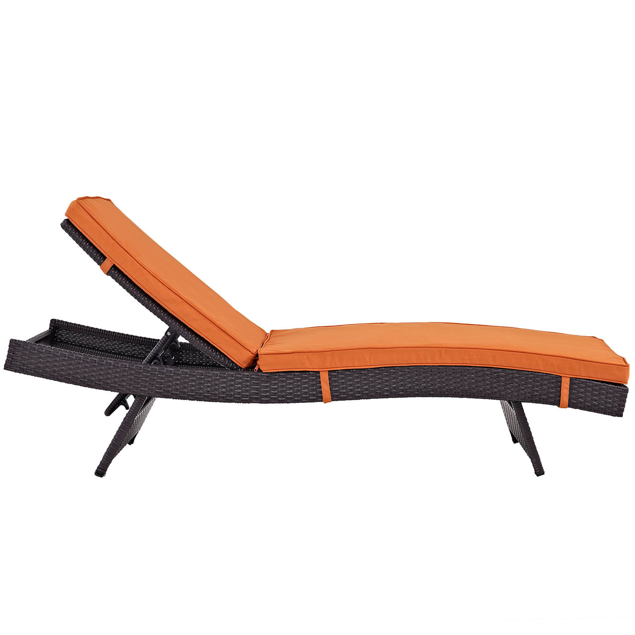 Convene Outdoor Patio Chaise Set of 6, Espresso & Orange