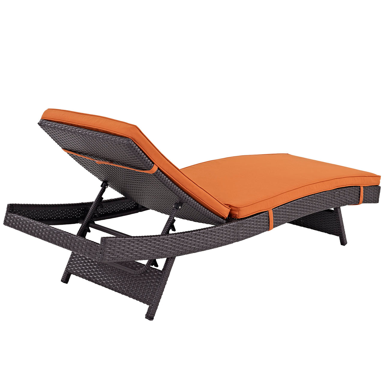 Convene Outdoor Patio Chaise Set of 6, Espresso & Orange