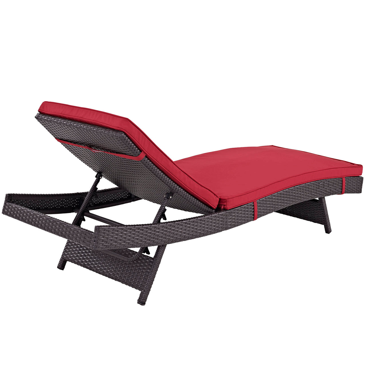 Convene Outdoor Patio Chaise Set of 6, Espresso & Red