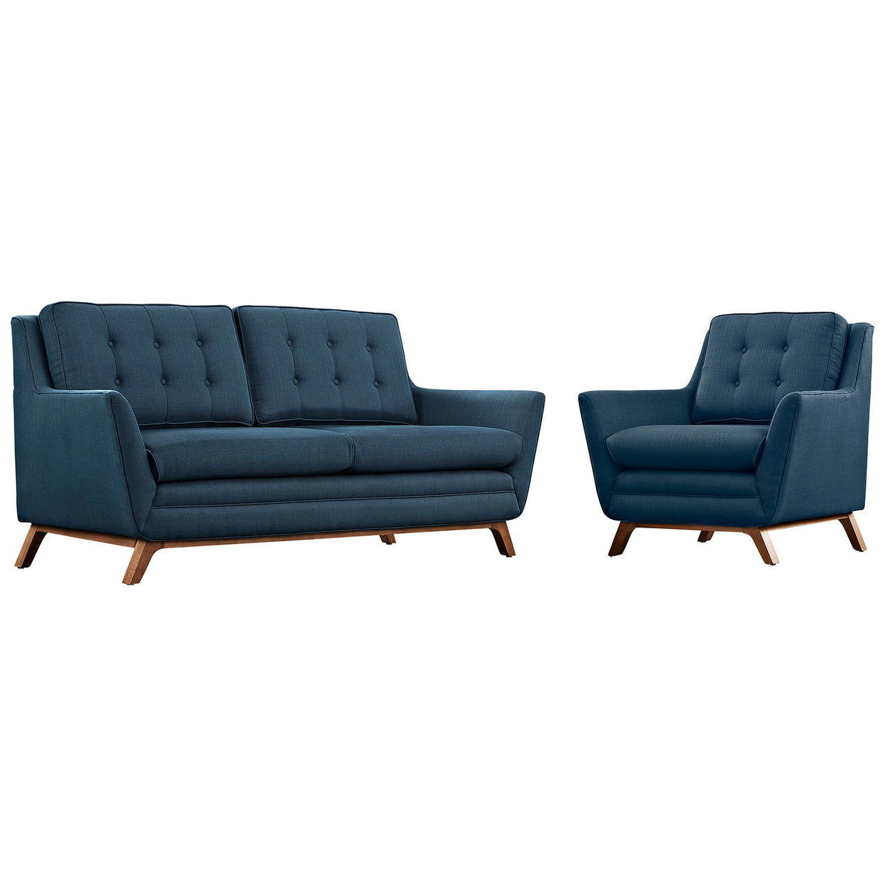 Captivate Fabric Living Room Set of 2, Azure