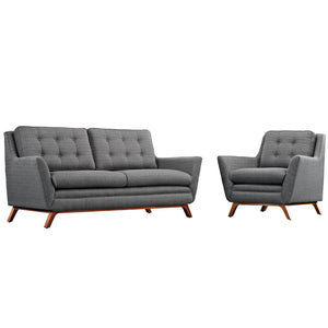 Beguile Upholstered Fabric Living Room Set Set of 2, Gray