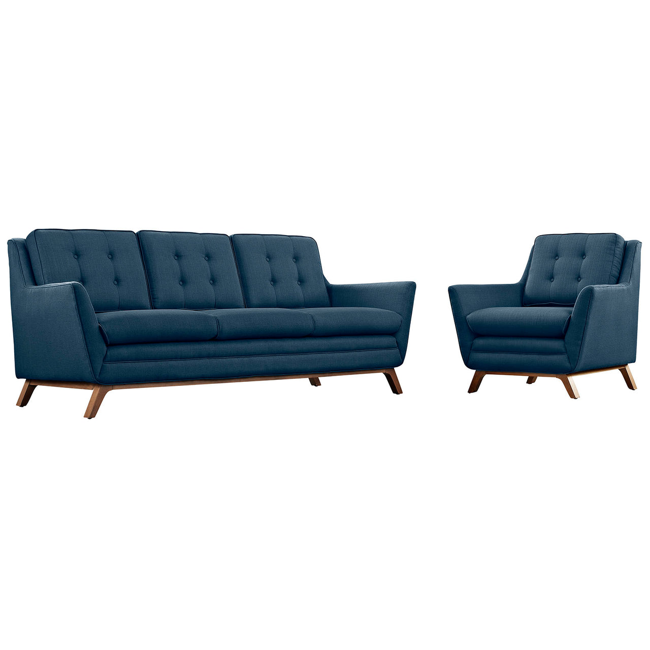 Beguile Upholstered Fabric Living Room Set Set of 2, Azure
