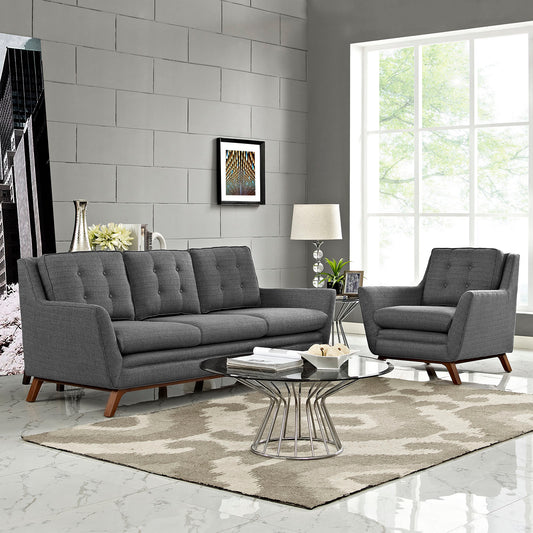Captivate Fabric Living Room Set of 2, Gray