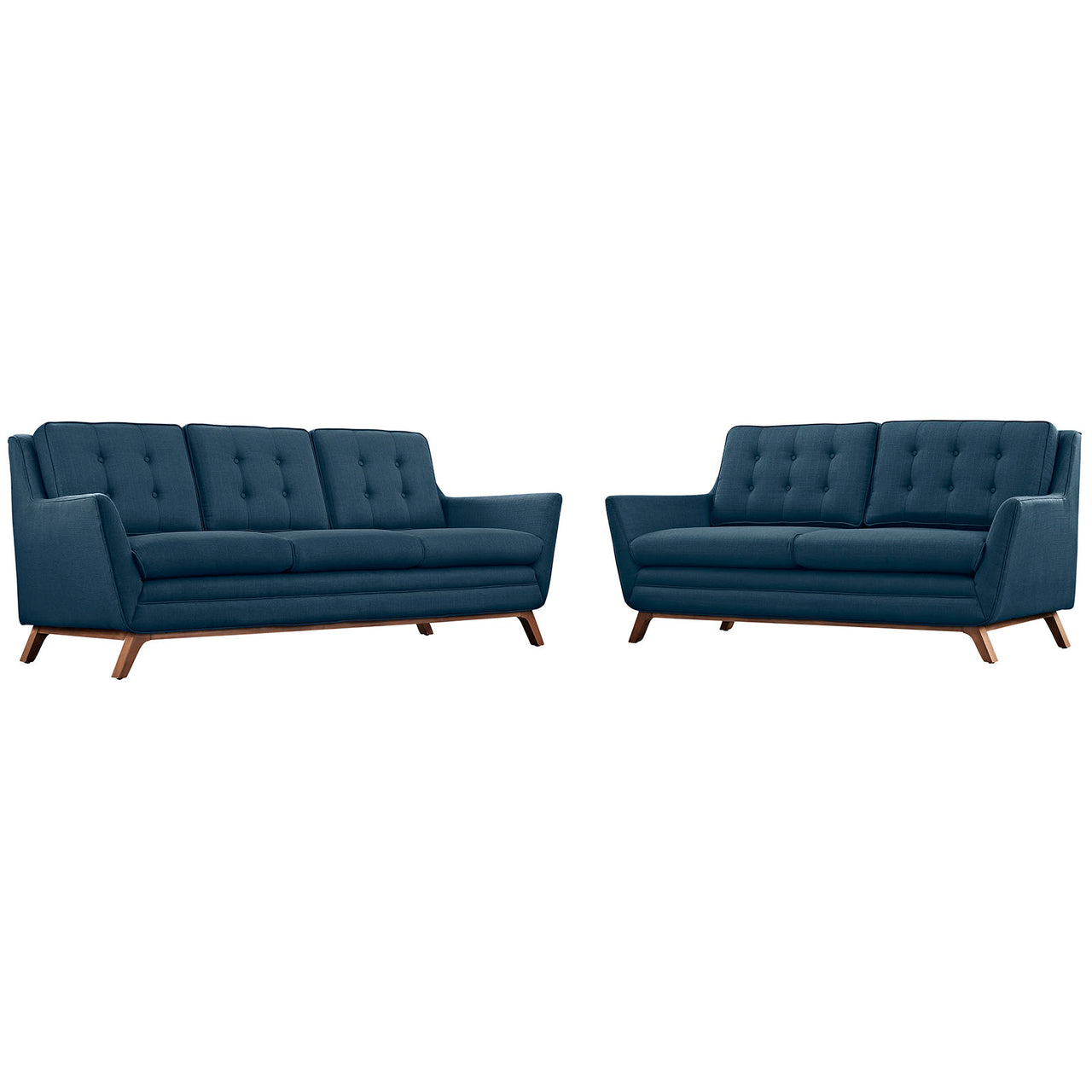Beguile Upholstered Fabric Living Room Set Set of 2, Azure
