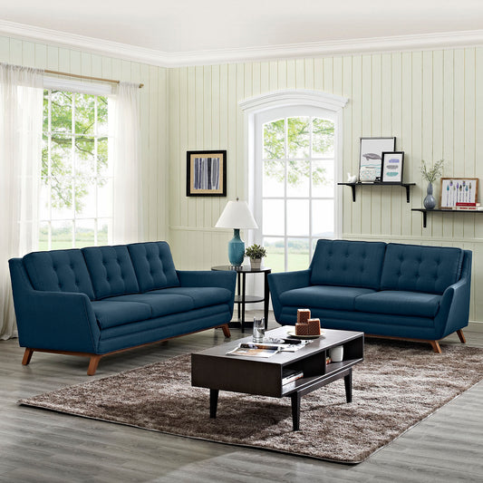 Captivate Fabric Living Room Set of 2, Azure