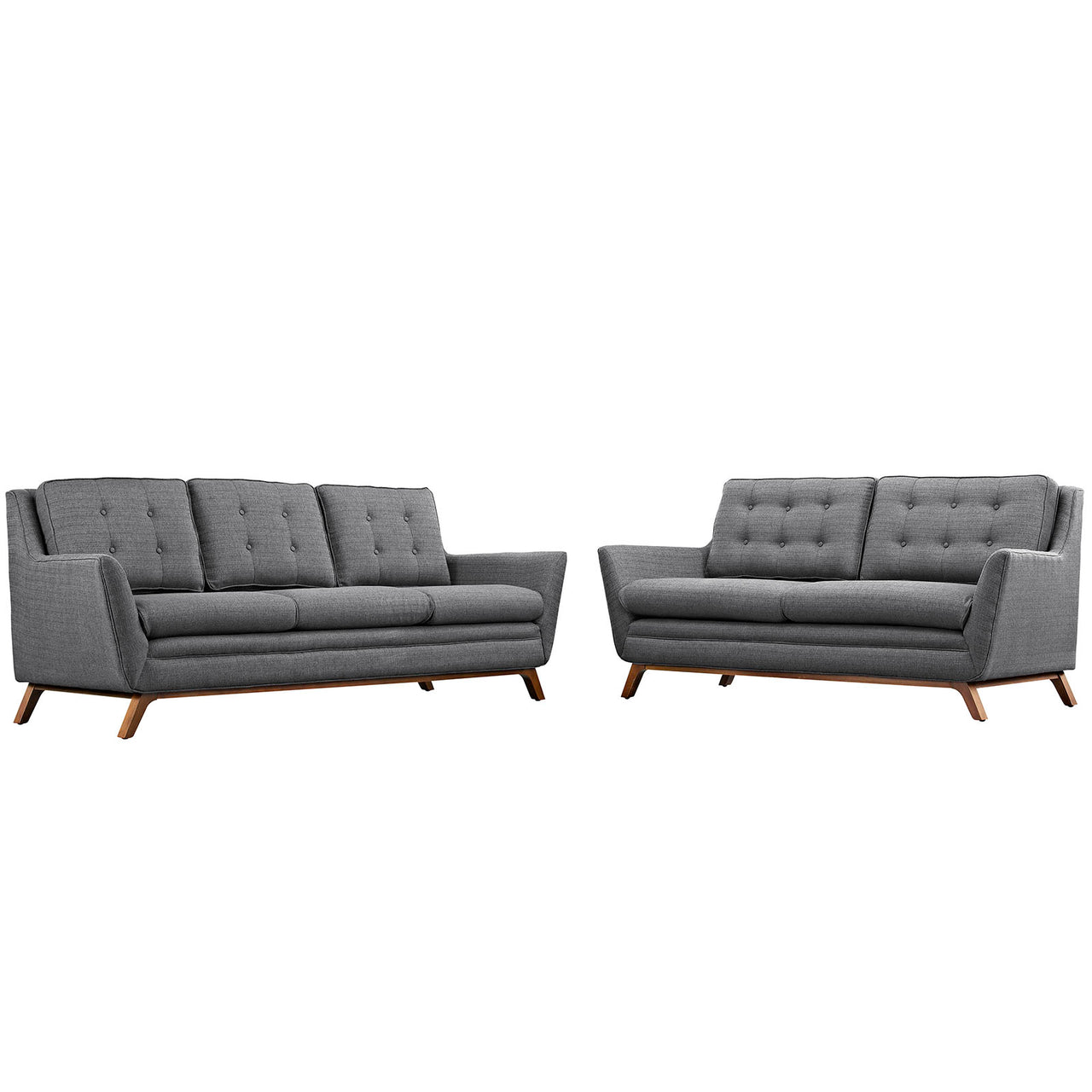 Captivate Fabric Living Room Set of 2, Gray