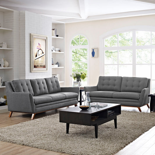 Captivate Fabric Living Room Set of 2, Gray