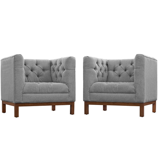 Poise Fabric Living Room Set of 2, Light Gray