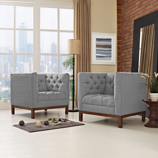 Poise Fabric Living Room Set of 2, Light Gray
