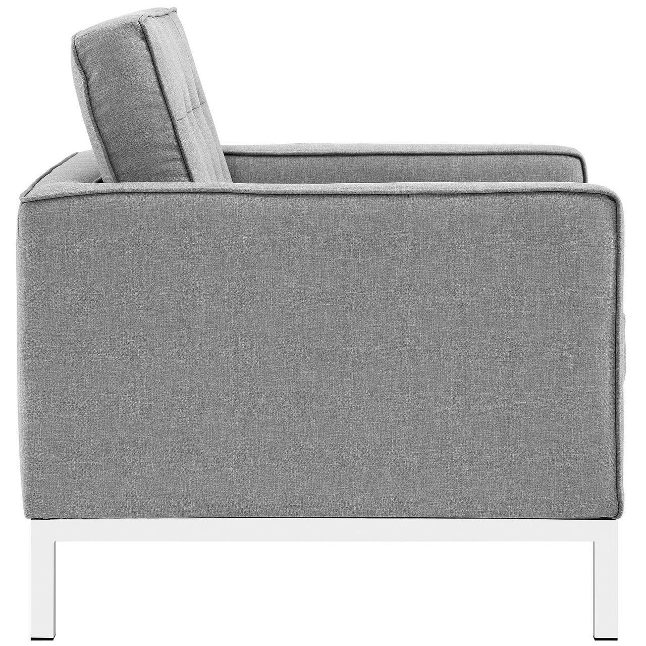 Loft Upholstered Fabric Armchairs Set of 2, Light Gray