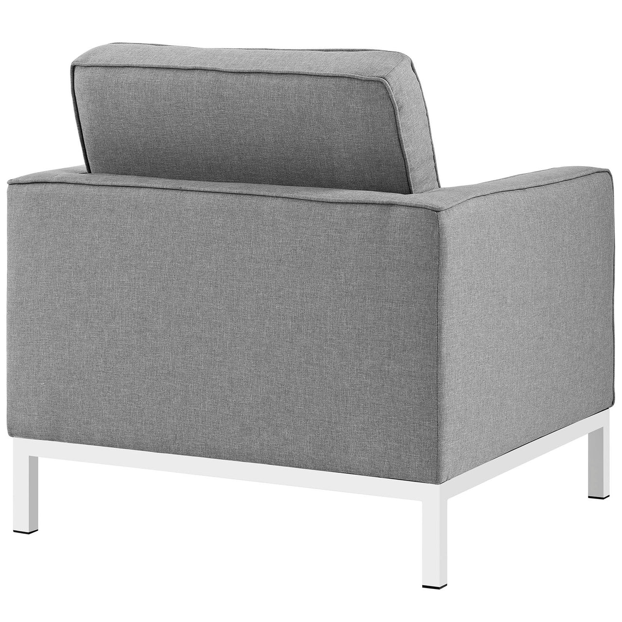 Loft Upholstered Fabric Armchairs Set of 2, Light Gray