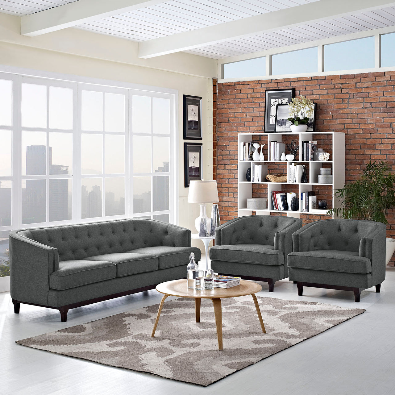 Anchor Living Room Set of 3, Gray
