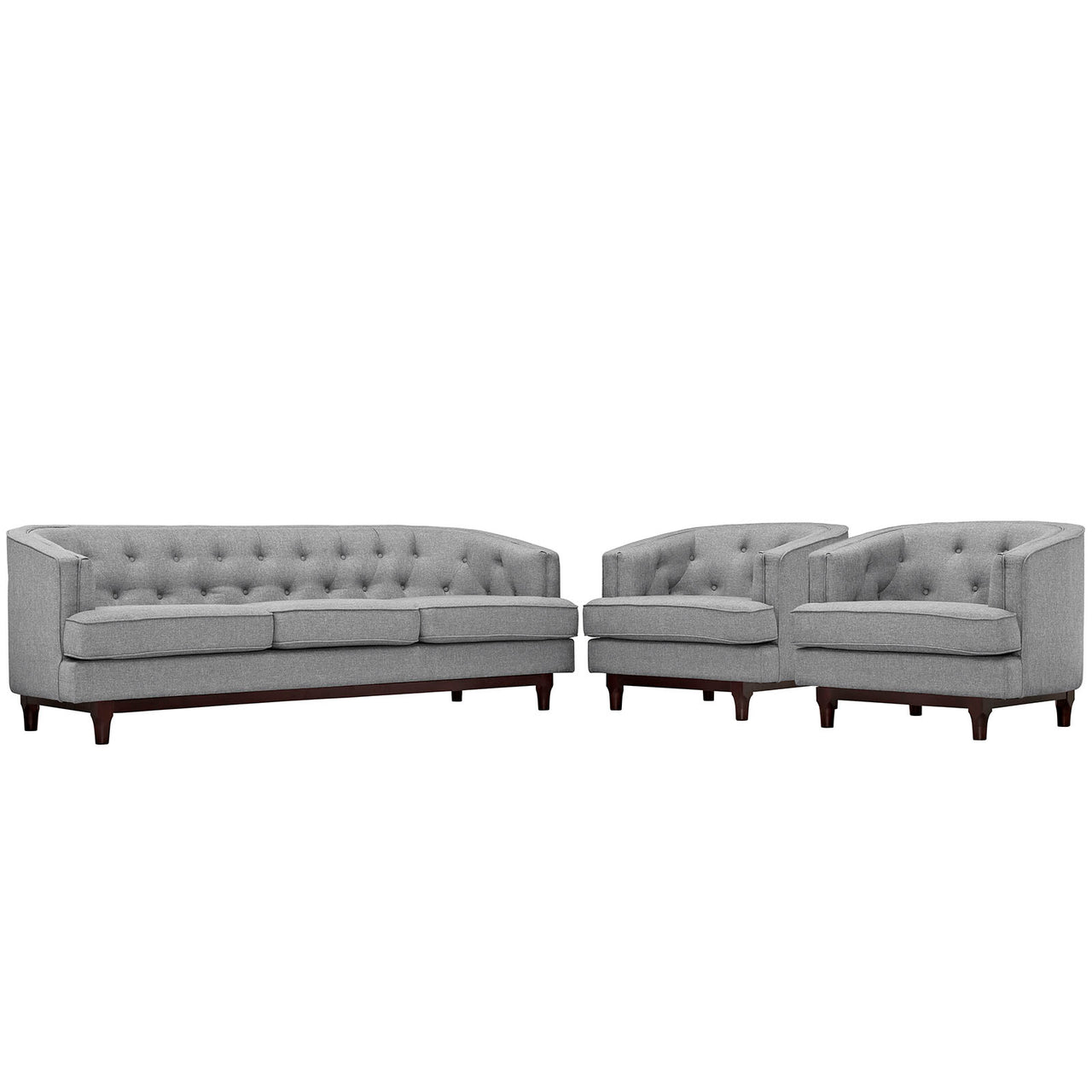 Anchor Living Room Set of 3, Light Gray