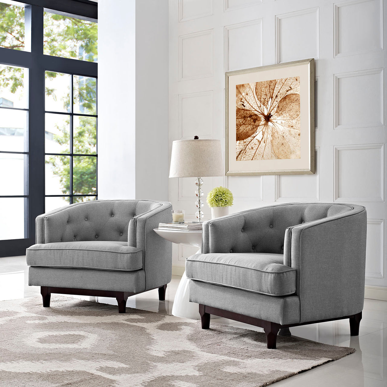 Anchor Armchairs Set of 2, Light Gray