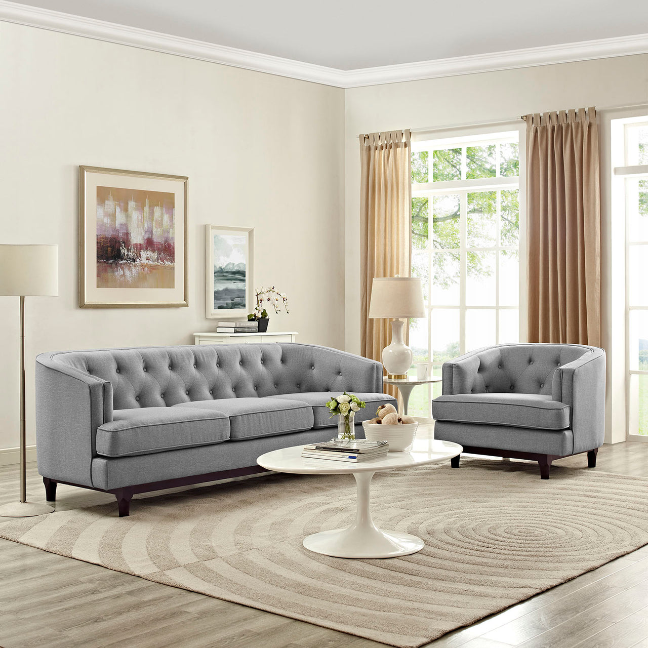 Anchor Living Room Set of 2, Light Gray