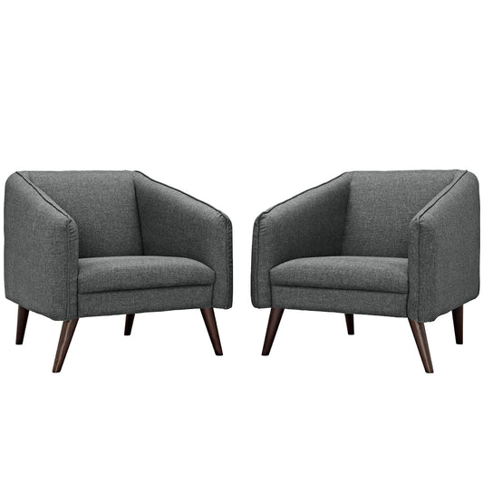 Ski Armchair Set of 2, Gray