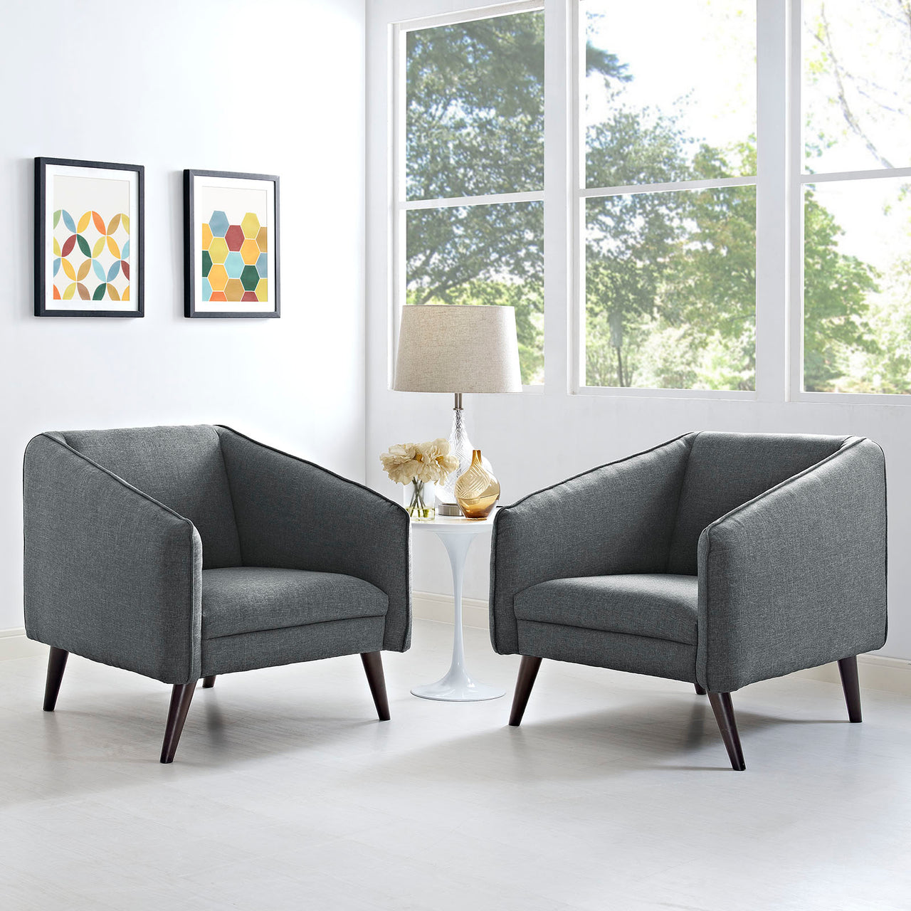Slide Armchairs Set of 2, Gray