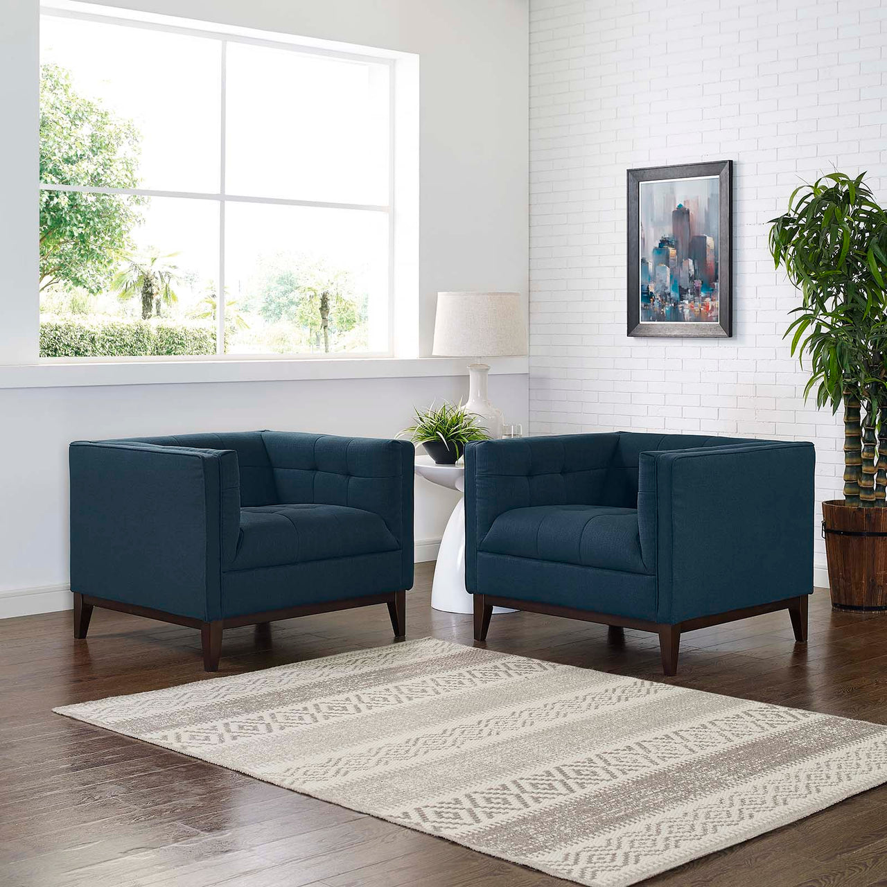 Classique Accent Chair Set of 2, Azure