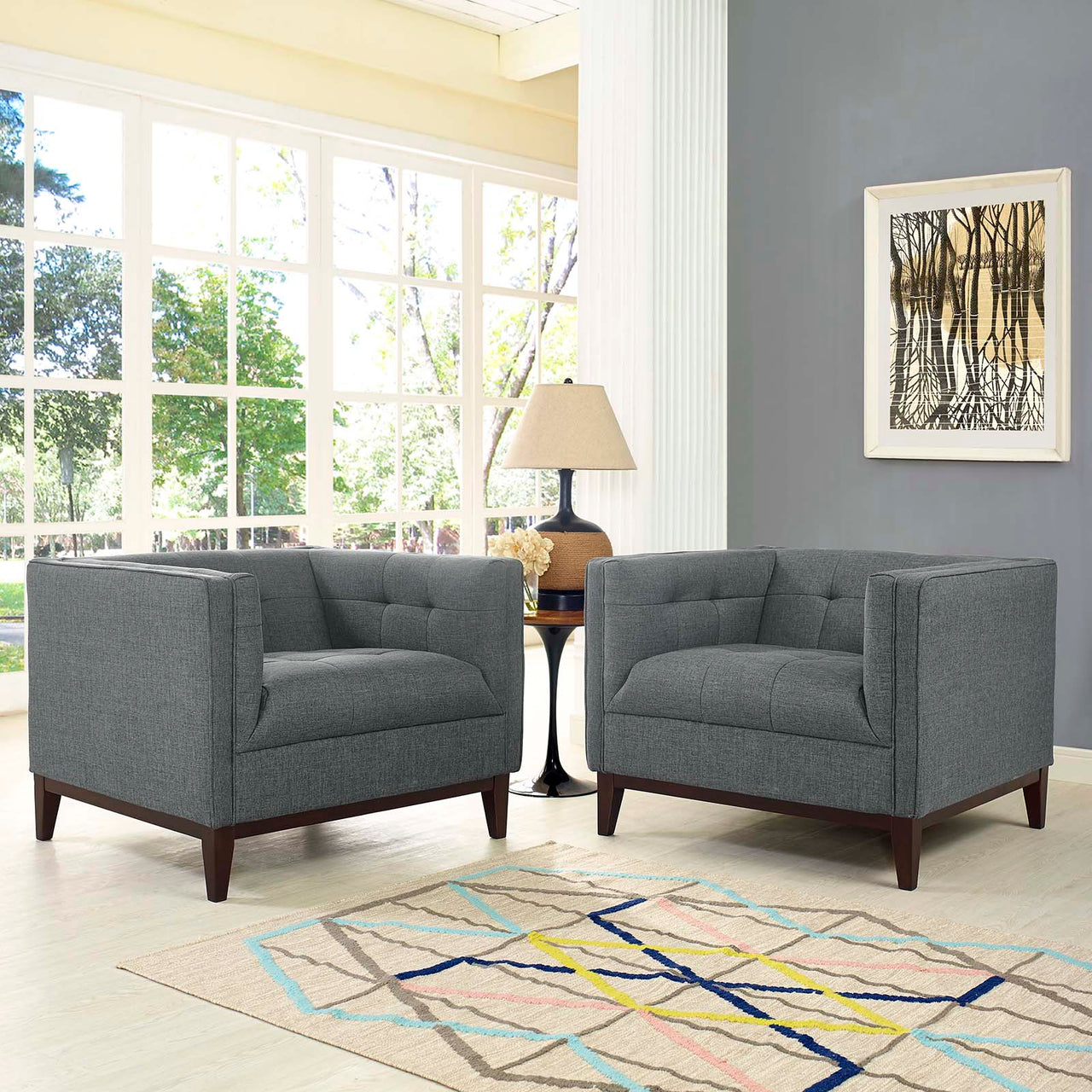 Classique Accent Chair Set of 2, Gray