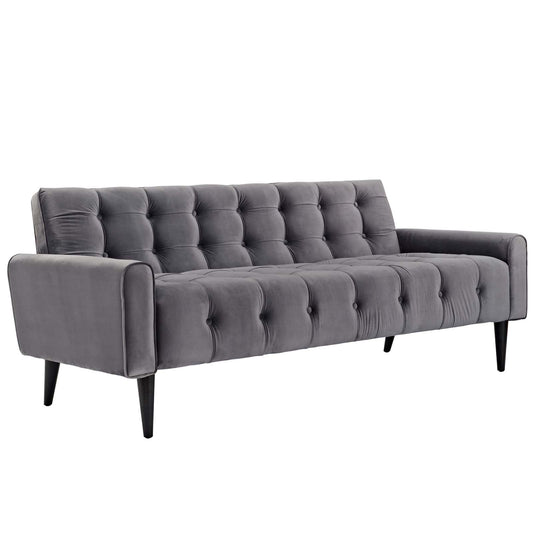 Zenterra Velvet Sofa, Gray