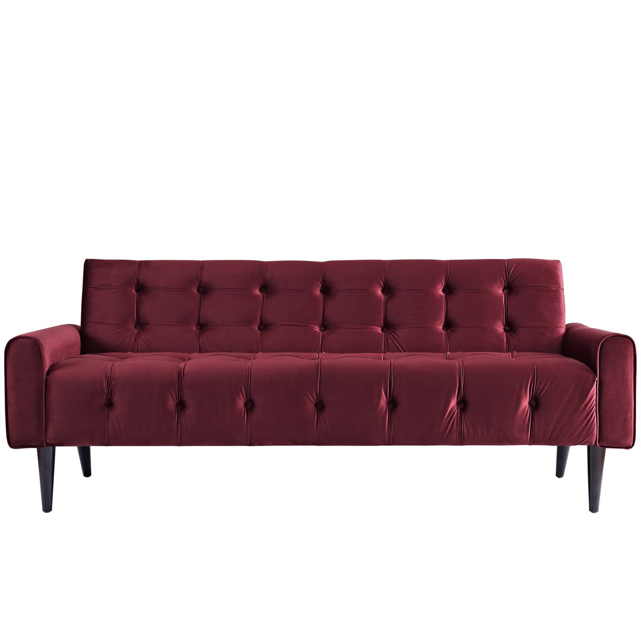 Delve Performance Velvet Sofa, Maroon