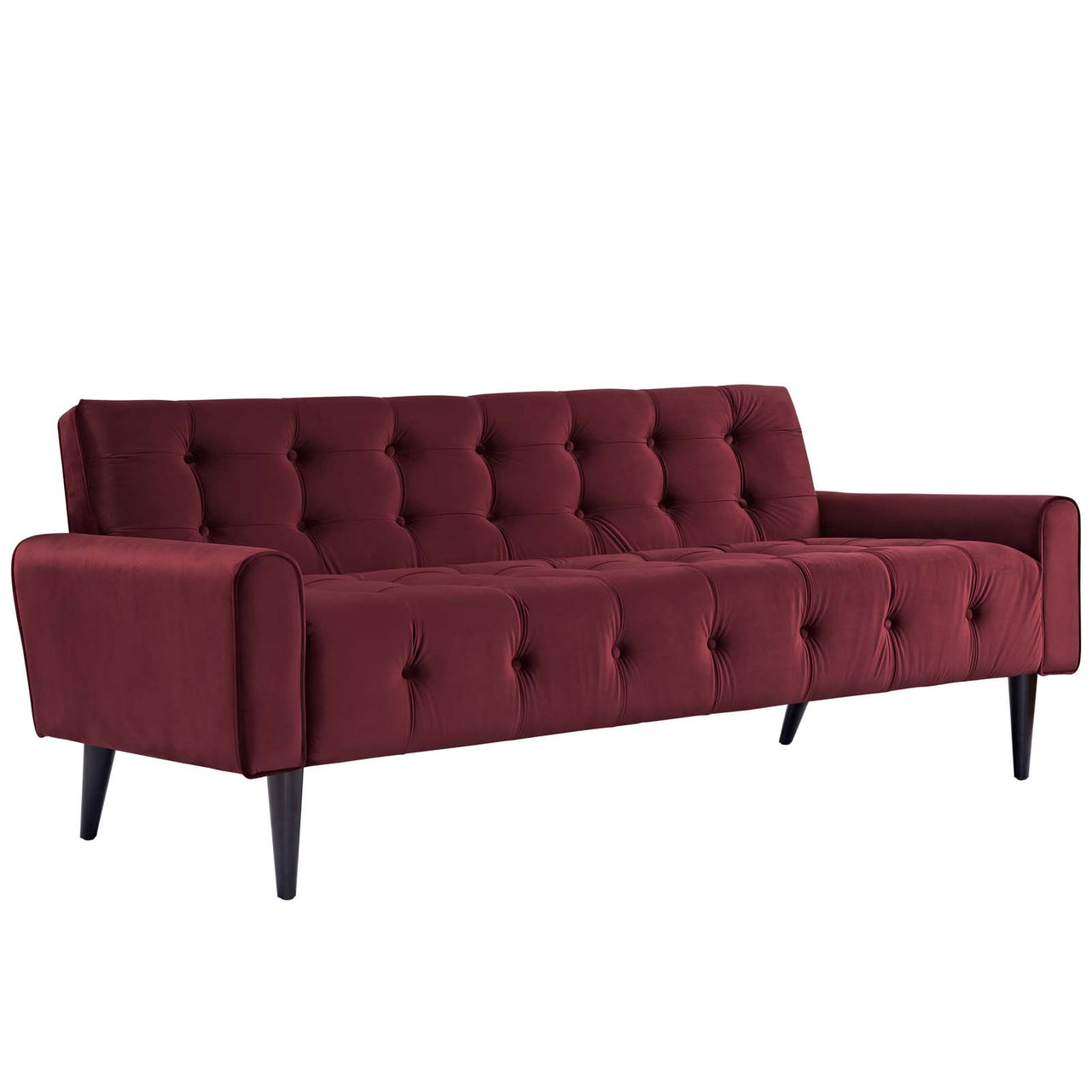 Delve Performance Velvet Sofa, Maroon