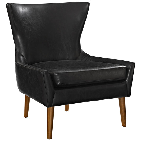Thalora Eco-Leather Accent Chair, Black