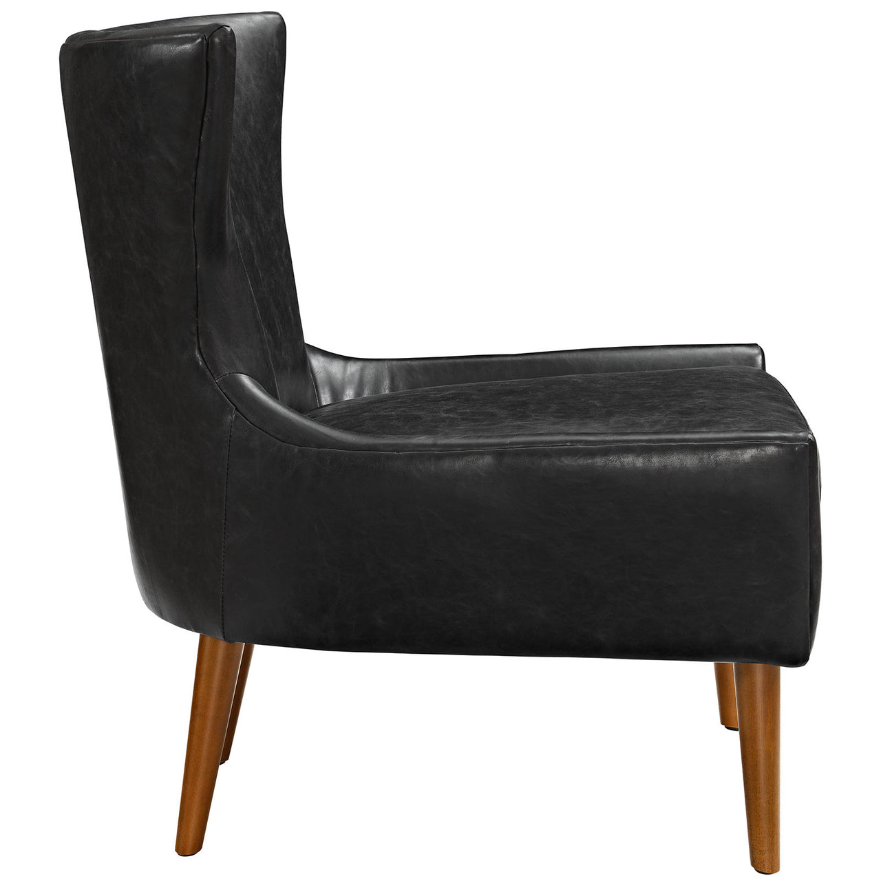 Thalora Eco-Leather Accent Chair, Black