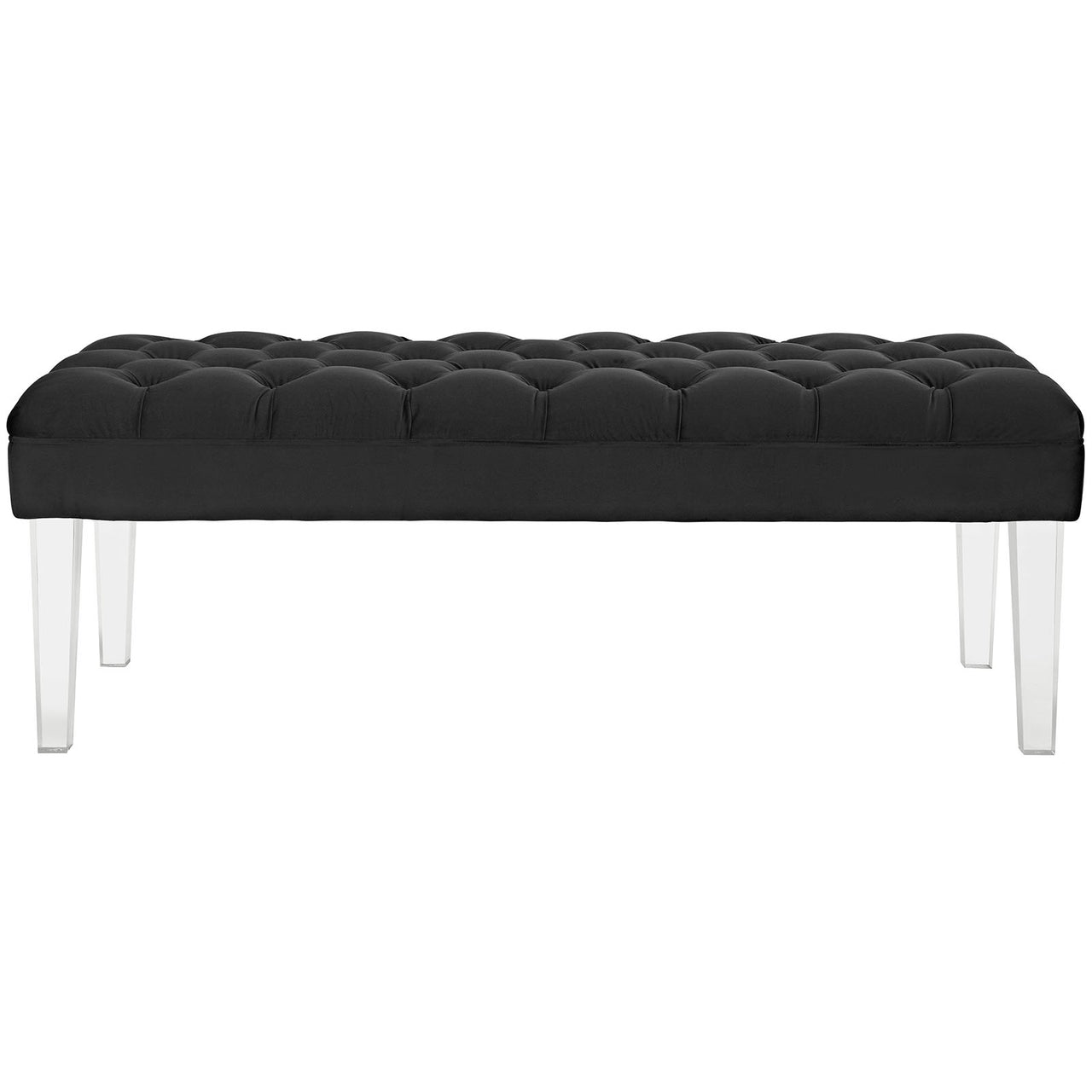 Levisia Upholstered Velvet Bench, Black
