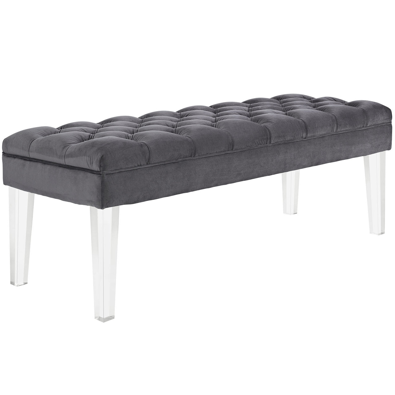 Valet Performance Velvet Bench, Gray