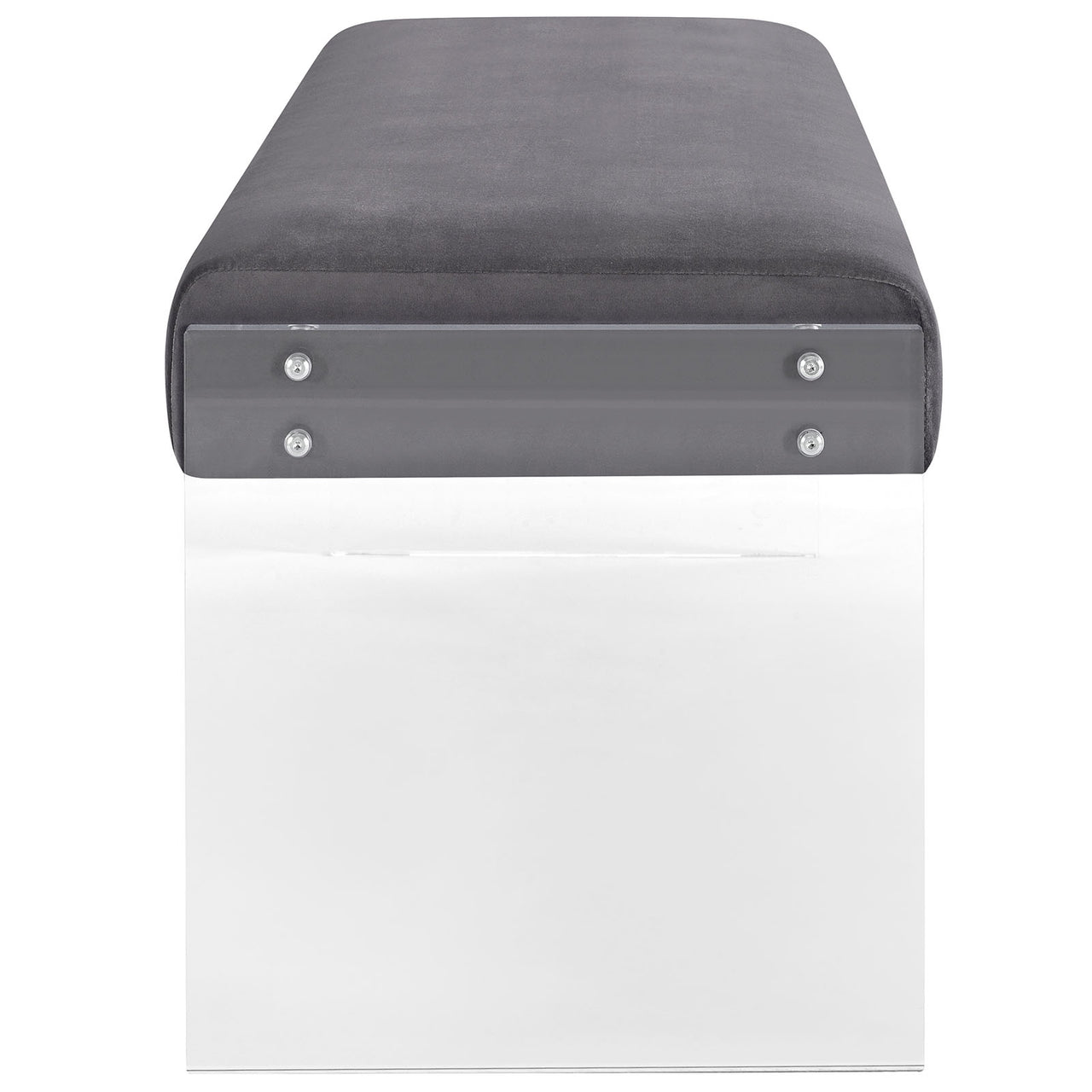 Nemrya Upholstered Velvet Bench, Gray