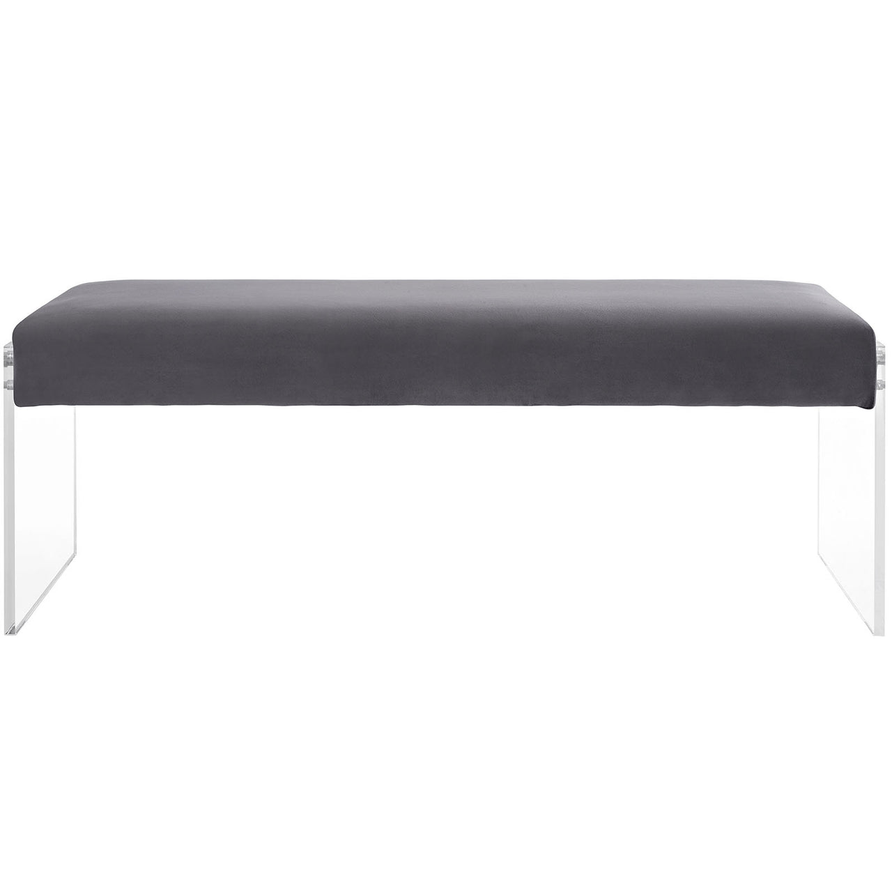 Nemrya Upholstered Velvet Bench, Gray